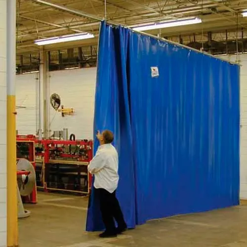 global-industrial-solid-blue-curtain-wall-partition-12-x-12 Global Industrial Solid Blue Curtain Wall Partition 12 x 12
