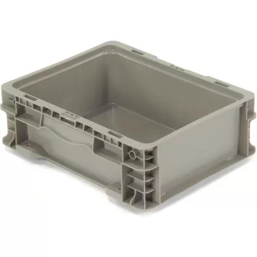 global-industrial-stackable-straight-wall-container-solid-12-l-x-15-w-x-5-h-gray Global Industrial™ Stackable Straight Wall Container, Solid, 12"L x 15"W x 5"H, Gray