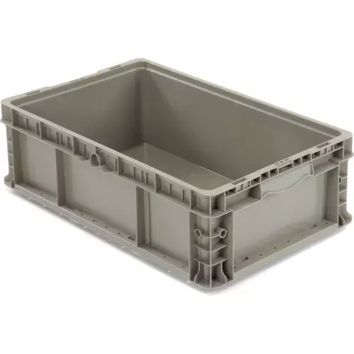 global-industrial-stackable-straight-wall-container-solid-24-l-x-15-w-x-7-1-2-h- Global Industrial™ Stackable Straight Wall Container, Solid, 24"L x 15"W x 7-1/2"H, Gray