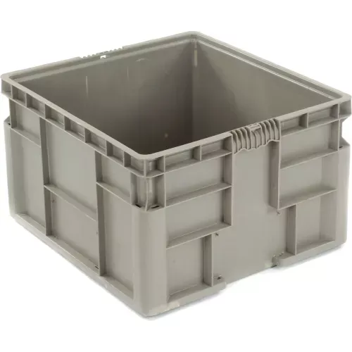 global-industrial-stackable-straight-wall-container-solid-24-l-x-22-1-2-w-x-14-1 Global Industrial Stackable Straight Wall Container, Solid, 24"L x 22-1/2"W x 14-1/2"H, Gray