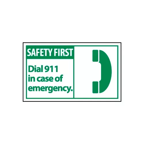 graphic-machine-labels-safety-first-dial-911-in-case-emergency Graphic Machine Labels - Safety First Dial 911 In Case Of Emergency