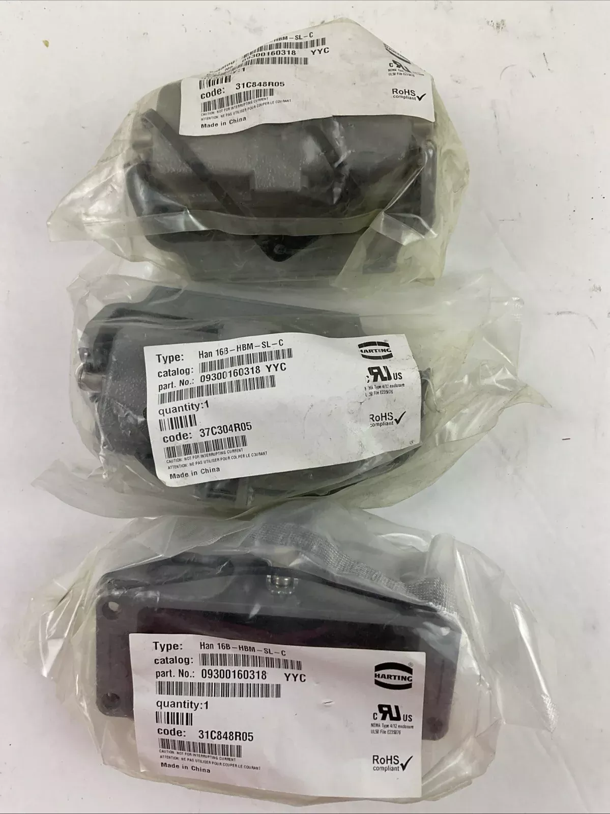 harting-han-16b-hbm-sl-c-hood-connector-lot-3 HARTING HAN 16B-HBM-SL-C HOOD CONNECTOR (LOT OF 3)