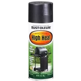 High-Heat Spray Paint, BBQ Flat Black, 12-oz.
