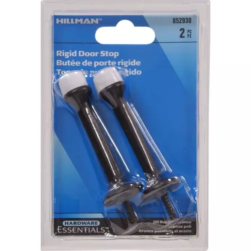 Hillman Hardware Essentials Rigid Door Stop Oil Rubbed Bronze (3")