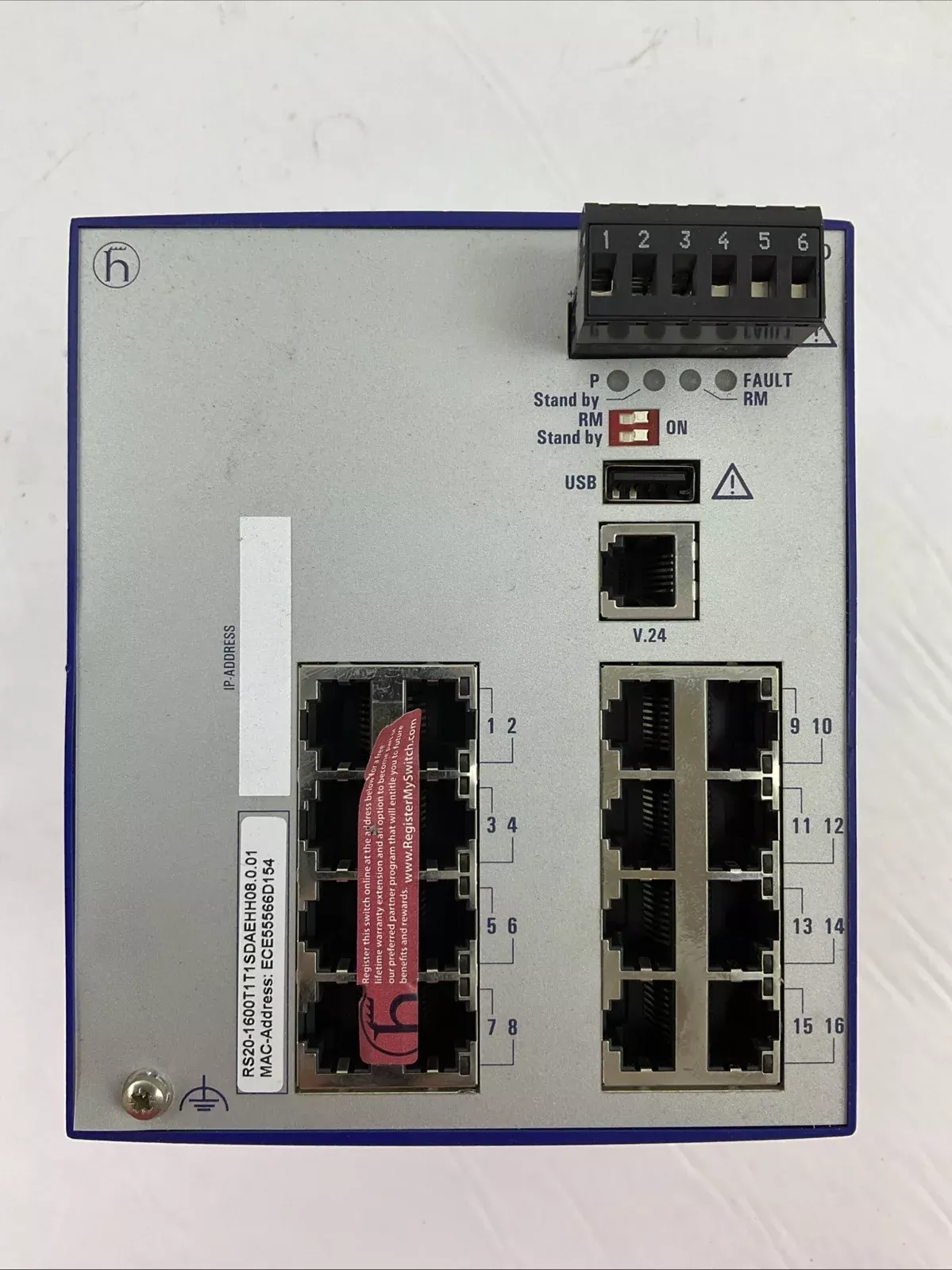 HIRSCHMANN RS20-1600T1T1SDAEHH08.0.01 ETHERNET RAIL SWITCH