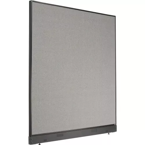 interion-office-partition-panel-with-pass-thru-cable-60-1-4-w-x-64-h-gray Interion Office Partition Panel with Pass-Thru Cable, 60-1/4"W x 64"H, Gray