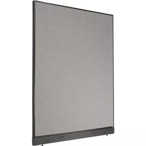 Interion Office Partition Panel with Pass-Thru Cable, 60-1/4"W x 76"H, Gray