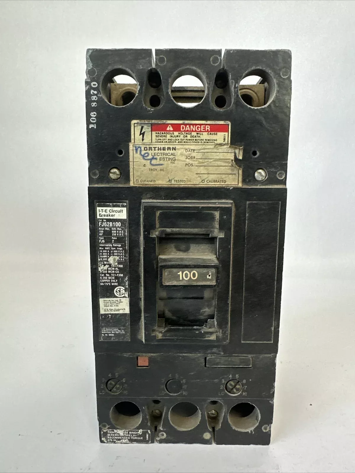 ite-fj62b100-circuit-breaker-100amp-600vac-250vdc-2pole ITE FJ62B100 CIRCUIT BREAKER 100AMP 600VAC 250VDC 2POLE