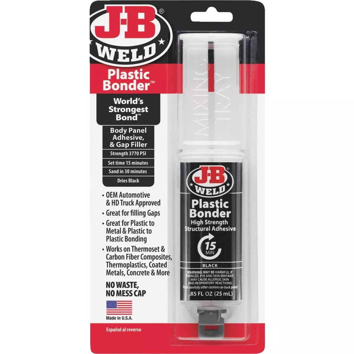 j-b-weld-0-85-oz-plastic-bonder-epoxy-syringe-black J-B Weld 0.85 Oz. Plastic Bonder Epoxy Syringe, Black