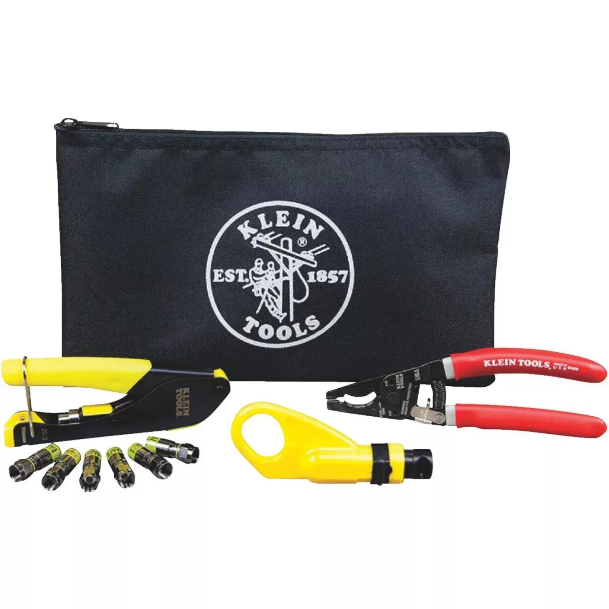 klein-coax-f-connector-kit-10-piece Klein Coax F-Connector Kit (10-Piece)