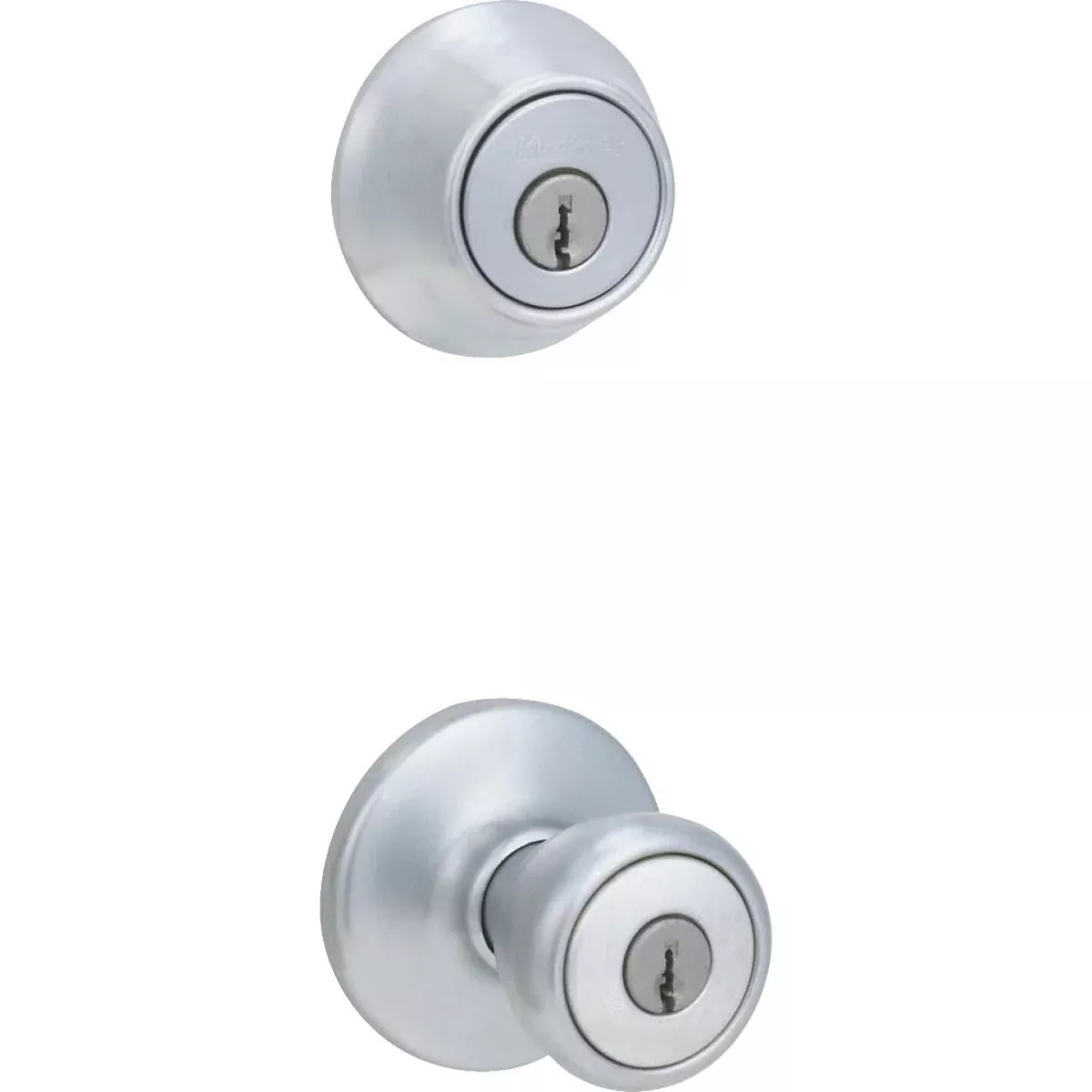 kwikset-satin-chrome-deadbolt-door-knob-combo Kwikset Satin Chrome Deadbolt and Door Knob Combo