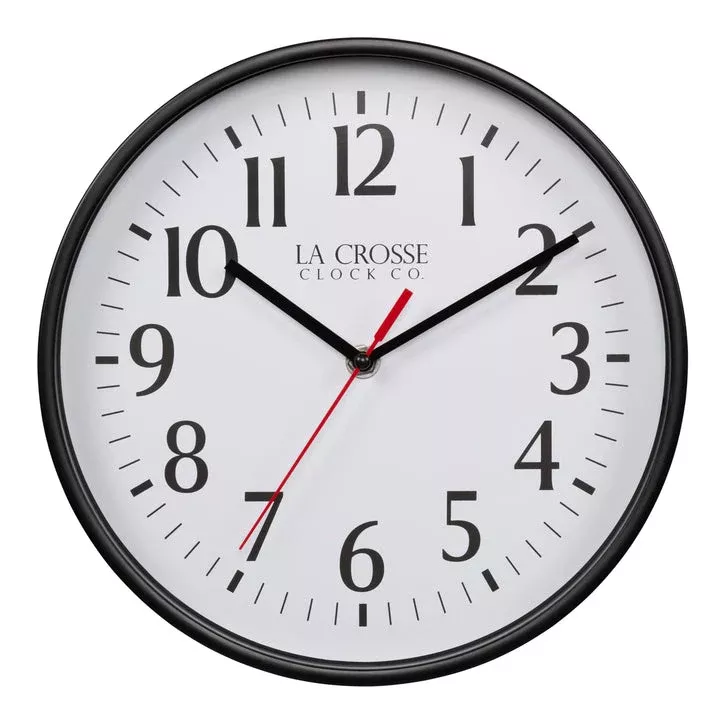 La Crosse Technology 10-inch Basics Analog Wall Clock – Black