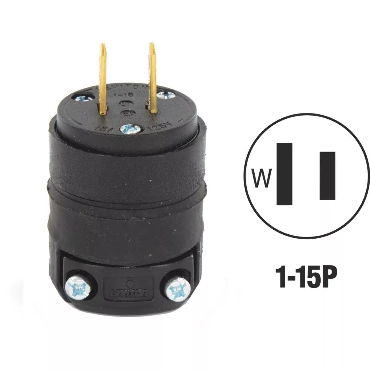 leviton-15a-125v-2-wire-2-pole-rough-use-cord-plug Leviton 15A 125V 2-Wire 2-Pole Rough Use Cord Plug