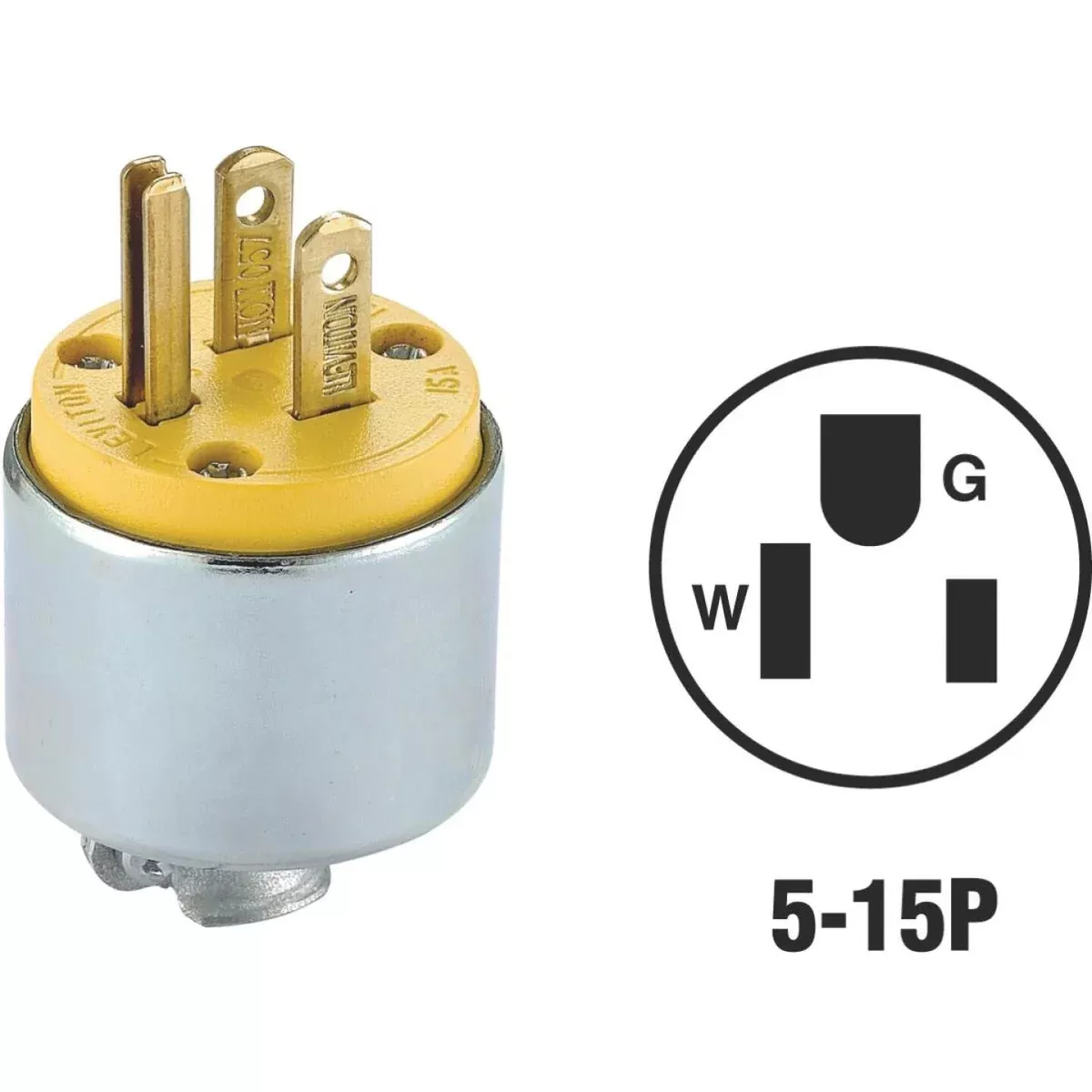 leviton-15a-125v-3-wire-2-pole-armored-cord-plug Leviton 15A 125V 3-Wire 2-Pole Armored Cord Plug