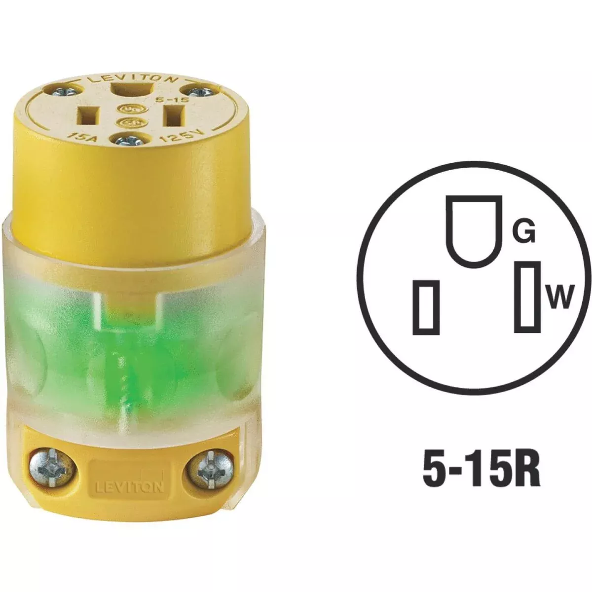 leviton-15a-125v-3-wire-2-pole-illuminated-cord-connector Leviton 15A 125V 3-Wire 2-Pole Illuminated Cord Connector