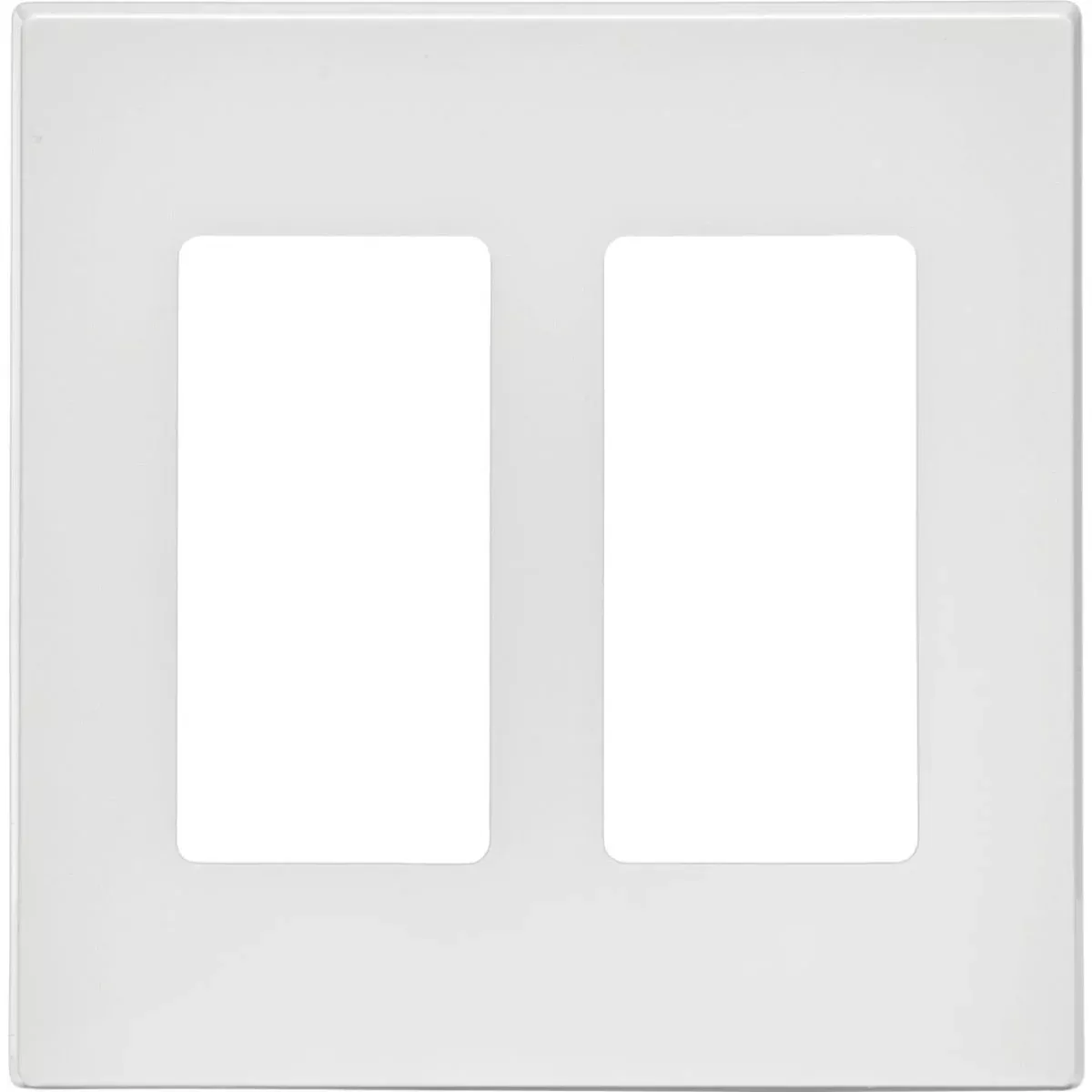 Leviton Decora Plus 2-Gang Poly Carbonate Screwless Decorator Wall Plate, White