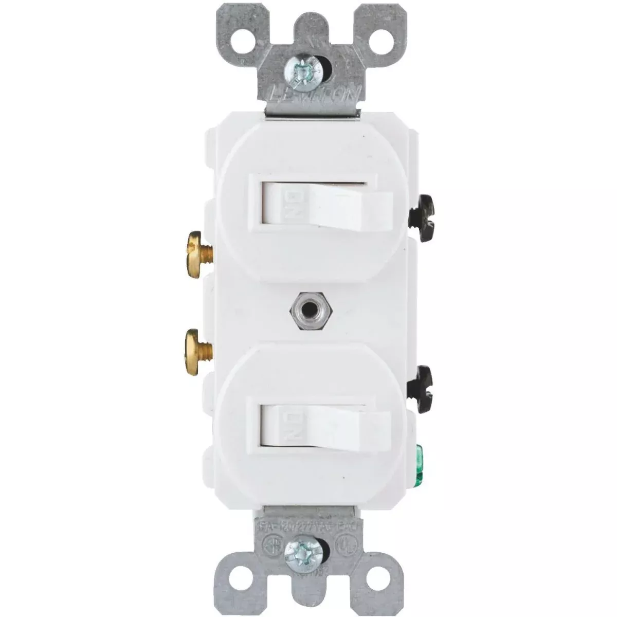 leviton-single-pole-white-15a-quiet-duplex-switch Leviton Single Pole White 15A Quiet Duplex Switch