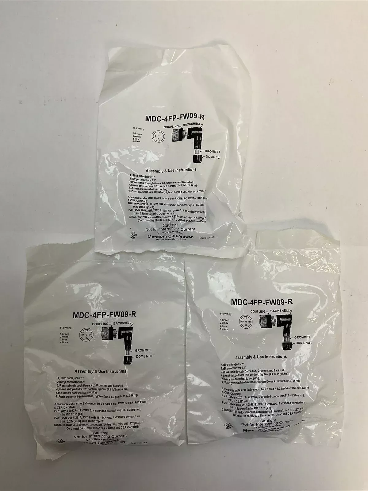 mencom-mdc-4fp-fw09-r-field-wireable-sensor-plug-lot-3 MENCOM MDC-4FP-FW09-R FIELD WIREABLE SENSOR PLUG (LOT OF 3)