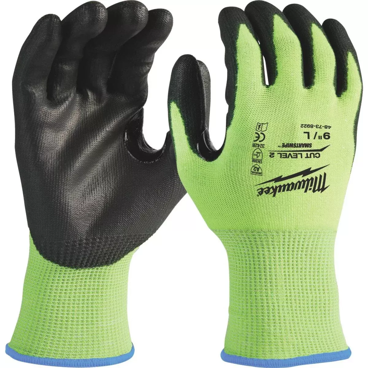 milwaukee-men-s-large-cut-level-2-high-vis-polyurethane-dipped-glove Milwaukee Men's Large Cut Level 2 High Vis Polyurethane Dipped Glove