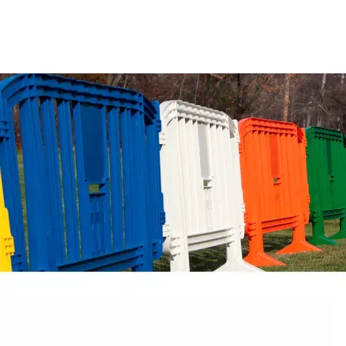 movit-plastic-interlocking-barricade-78-l-x-39-h-blue MOVIT Plastic Interlocking Barricade, 78"L x 39"H, Blue