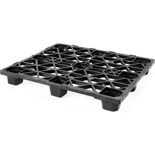 nestable-open-deck-pallet-plastic-4-way-entry-48-x-40-8800-lb-static-capacity-bl Nestable Open Deck Pallet, Plastic, 4-Way Entry, 48" x 40", 8800 Lb Static Capacity, Black