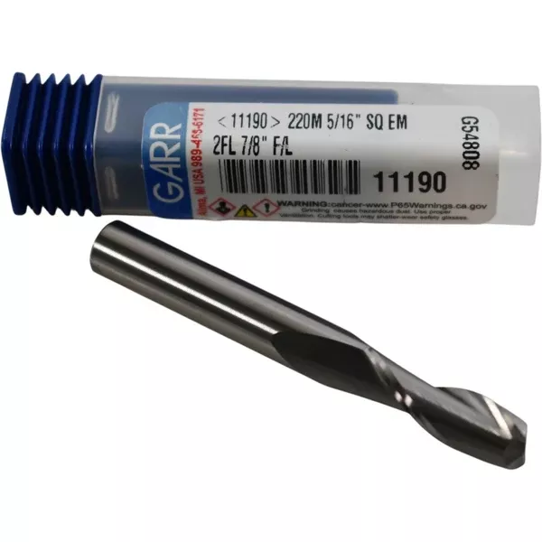 new-garr-1190-220m-5-16-square-end-mill-2fl-7-8-f-l-solid-carbide NEW GARR 1190 220M 5/16'' Square End Mill 2FL 7/8 F/L Solid Carbide