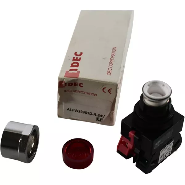 new-idec-alfw29901d-r-24v-led-pilot-light-red-24v-dc-flush-mount NEW IDEC ALFW29901D-R-24V LED Pilot Light Red 24V DC Flush Mount