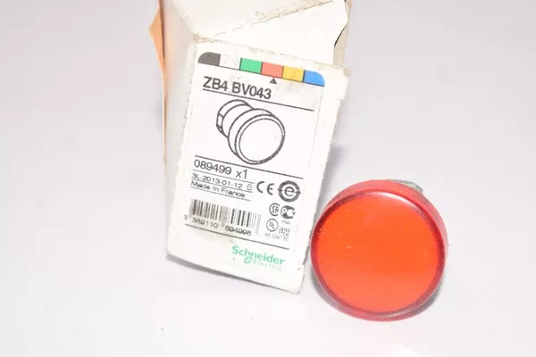 NEW Schneider Electric ZB4BV043 Red Pilot Light