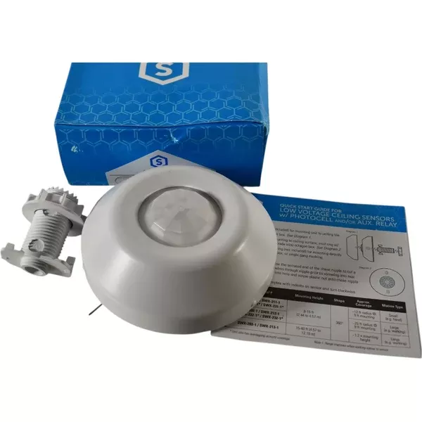 NEW Sensorworx SWX-222-1-AR Large Motion 360� Ceiling Sensor - Dual Tech, Low Voltage,Auxiliary Relay, Humid Environment