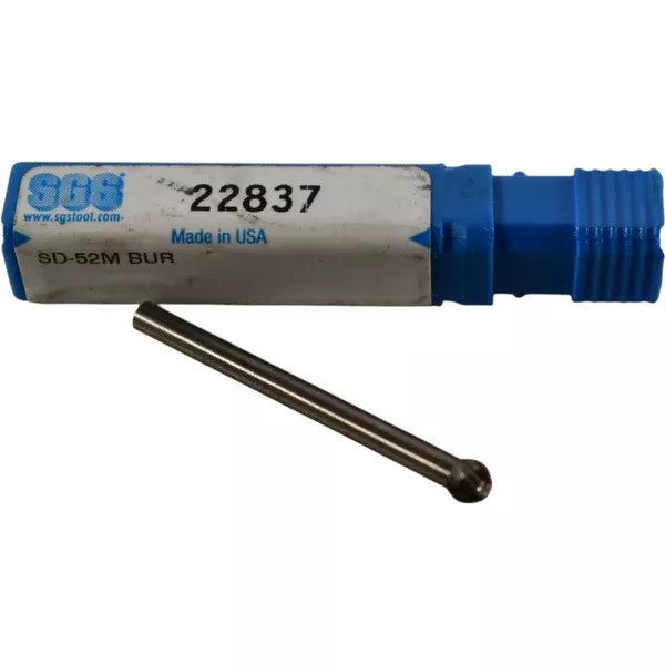 new-sgs-22837-solid-carbide-burr-ball-shape-4mm-x-3-4mm-sd-52m NEW SGS 22837 Solid Carbide Burr - Ball Shape (4mm x 3.4mm) SD-52M