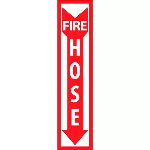 nmc-fire-safety-plastic-sign-fire-hose-4-w-x-18-h-gray NMC Fire Safety Plastic Sign, Fire Hose, 4"W x 18"H, Gray