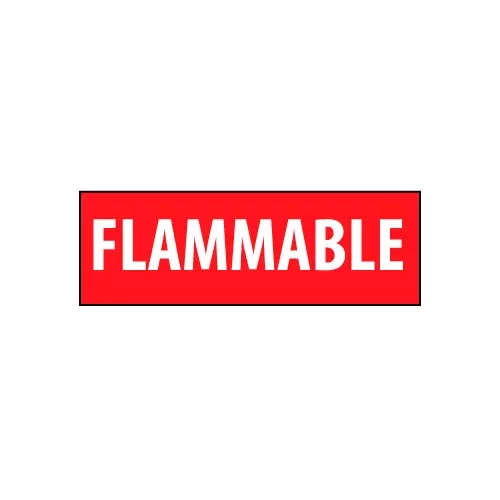NMC Fire Safety Vinyl Sign, Flammable, 12"W x 4"H, Gray