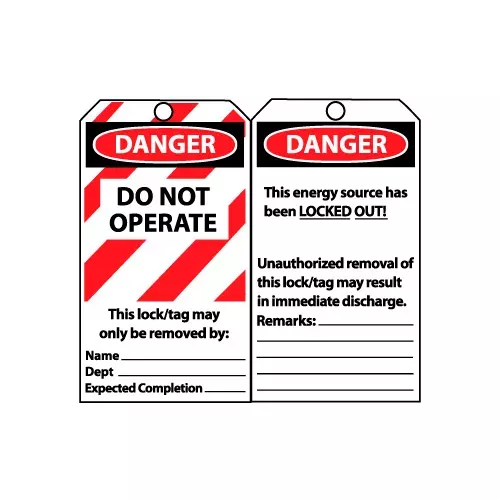 NMC Unauthorized Removal May Result Immediate Discharge Remark Of Laminated Lockout Tags