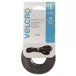 one-wrap-thin-ties-black-gray-8-x-1-2-in-50-ct ONE-WRAP Thin Ties, Black / Gray, 8 x 1/2-In., 50-Ct.