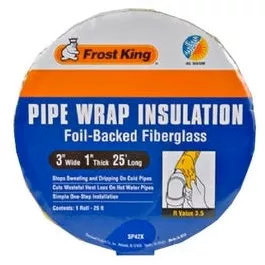 Pipe-Wrap Insulation Kit, Fiberglass , 1 x 3-In. x 25-Ft.