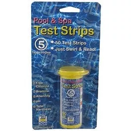 Pool Test Strips, 5-Factor, 50-Ct.