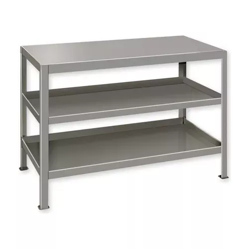pucel-stationary-machine-table-w-3-shelves-36-w-x-18-d-gray Pucel Stationary Machine Table W/ 3 Shelves, 36"W x 18"D, Gray