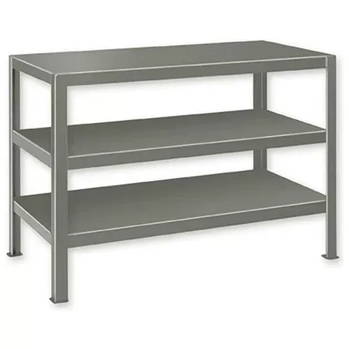 pucel-stationary-machine-table-w-3-shelves-72-w-x-24-d-gray Pucel Stationary Machine Table W/ 3 Shelves, 72"W x 24"D, Gray