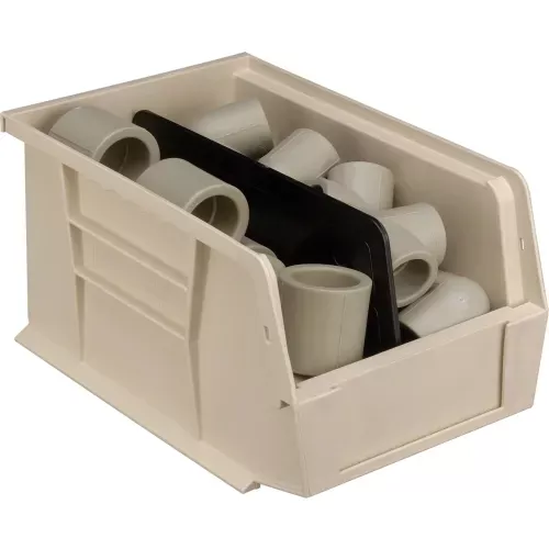 quantum-storage-plastic-hang-stack-bin-9-1-4-l-x-6-w-x-5-h-ivory-pkg-qty-12 Quantum Storage Plastic Hang & Stack Bin, 9-1/4"L x 6"W x 5"H, Ivory - Pkg Qty 12