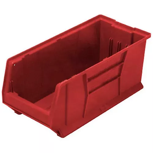 Quantum Storage Plastic Hulk Stacking Bin, 30"L x 11"W x 10"H, Red - Pkg Qty 4