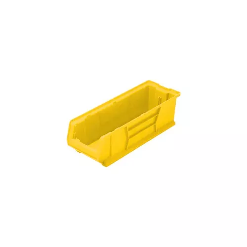 Quantum Storage Plastic Hulk Stacking Bin, 30"L x 8-1/4"W x 7"H, Yellow - Pkg Qty 6