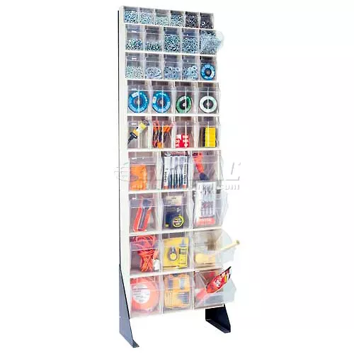 quantum-tip-out-bin-floor-stand-qfs170-36-single-sided-70-h-gray Quantum Tip Out Bin Floor Stand QFS170-36- Single Sided 70" H Gray