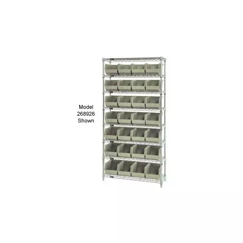 quantum-wr7-245-chrome-wire-shelving-with-24-giant-plastic-stacking-bins-ivory-3 Quantum WR7-245 Chrome Wire Shelving With 24 Giant Plastic Stacking Bins Ivory, 36x12x74