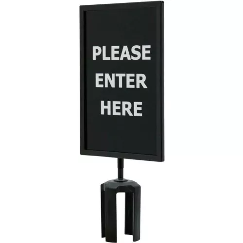 queueway-acrylic-sign-double-sided-please-enter-here-7-wx11-h-black-white Queueway Acrylic Sign, Double Sided, "Please Enter Here", 7"Wx11"H, Black/White