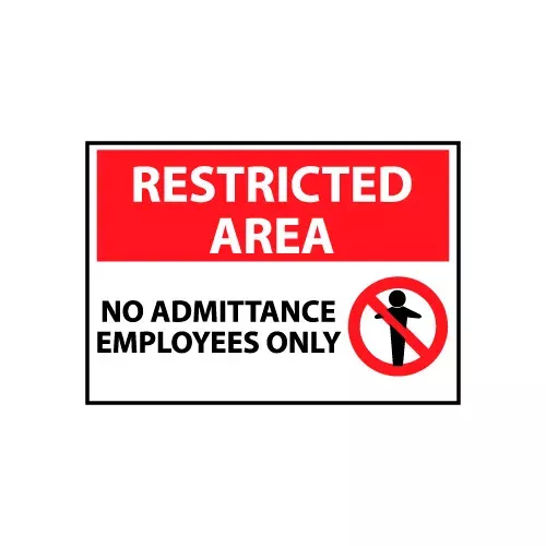 restricted-area-plastic-no-admittance-employees-only Restricted Area Plastic - No Admittance Employees Only