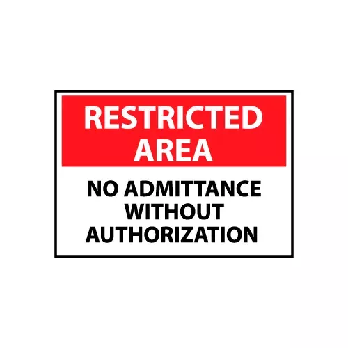 restricted-area-plastic-no-admittance-without-authorization Restricted Area Plastic - No Admittance Without Authorization