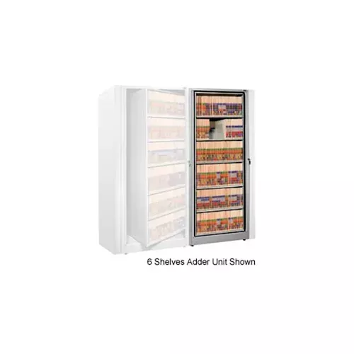 Rotary File Cabinet Adder Unit, Letter, 7 Shelves, Light Gray