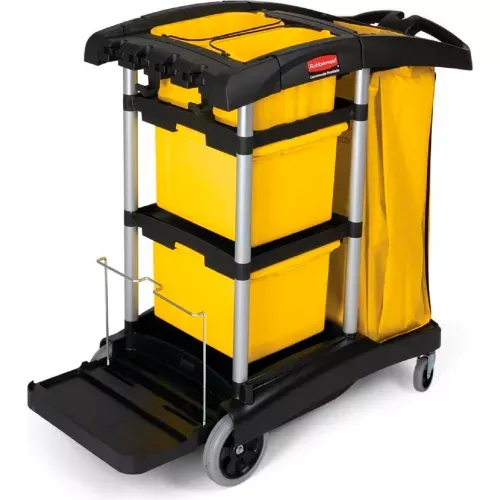 rubbermaid-microfiber-janitor-cart-black-9t73 Rubbermaid Microfiber Janitor Cart, Black 9T73