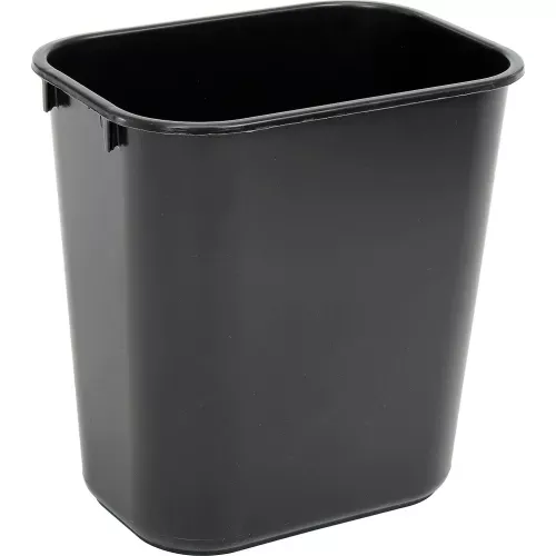 Rubbermaid Soft Molded Plastic Small Wastebasket, 3.5 Gallon Capacity, Black