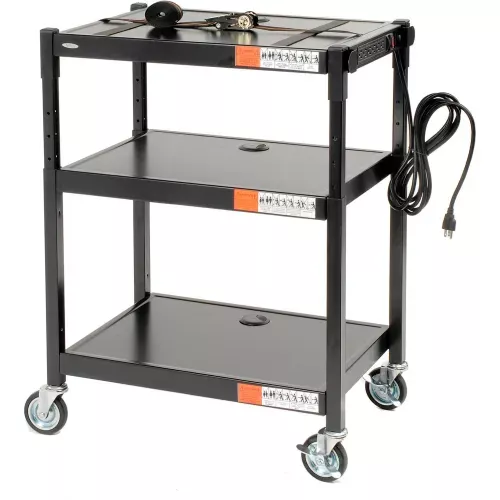 safco-steel-adjustable-height-av-cart Safco Steel Adjustable Height AV Cart
